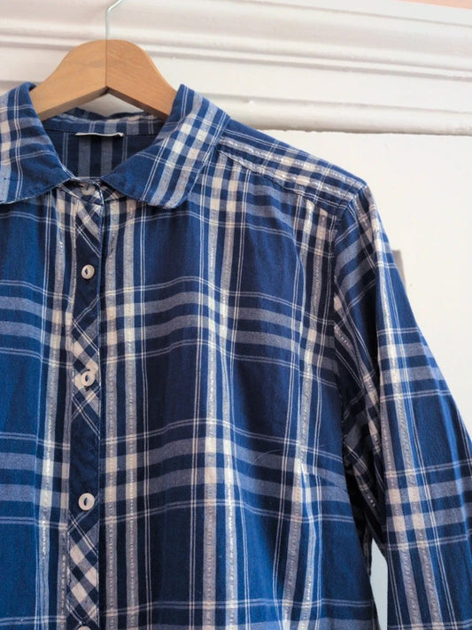 Damart blue plaid short Size 12