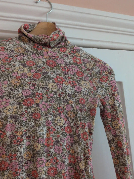 H&M floral multi ribbed bodysuit Size XS