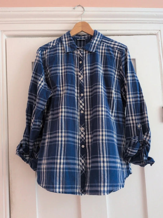Damart blue plaid short Size 12